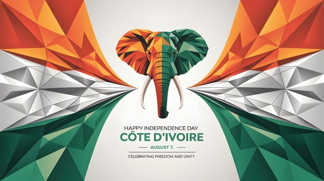 Stylized elephant head artwork with modern geometric design. Artistic animal illustration for branding and creative projects.