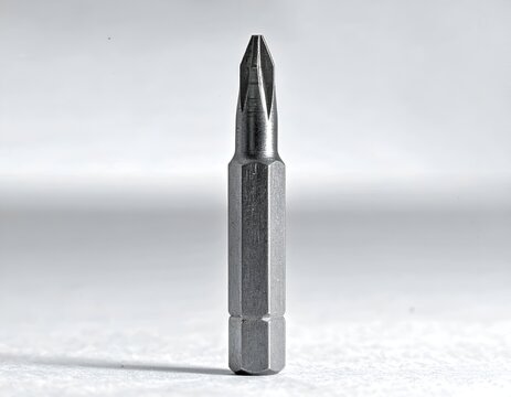 Single Phillips head screwdriver bit isolated on a clean white background