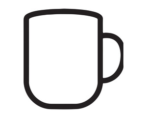 Obraz premium Minimalist black and white line art icon of an empty coffee mug with minimalist drinkware beverage illustration container caffeine breakfast isolated logotype monochrome emptycup restaurant