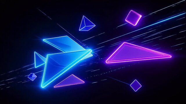 Abstract neon geometric shapes