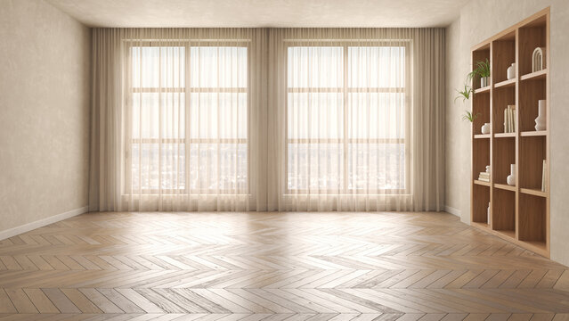 Empty interior room 3d illustration