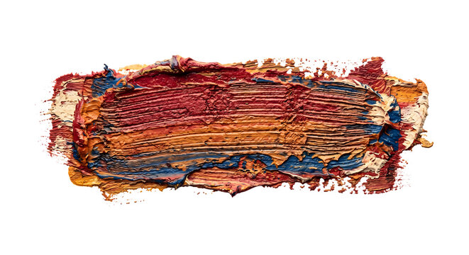 Thick colorful impasto oil paint brush stroke
