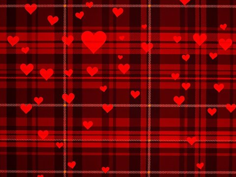 Heart-warmed buffalo plaid with gradated red hues, pink, cozy