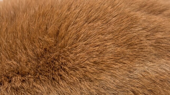 Brown rabbit fur texture background. Soft animal hair close-up for natural design patterns.
