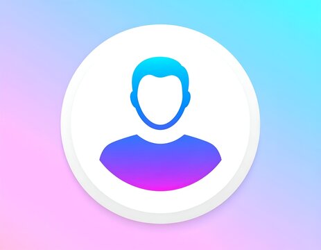 Minimalist User Profile Icon with Gradient Color Design for Web Interface