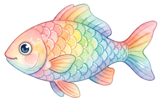Regenbogenfisch Wasserfarben