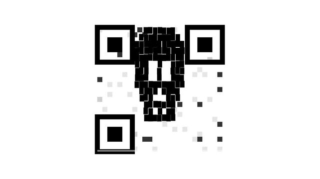 QR Code with Increasing Damage and Glitches Over Time.