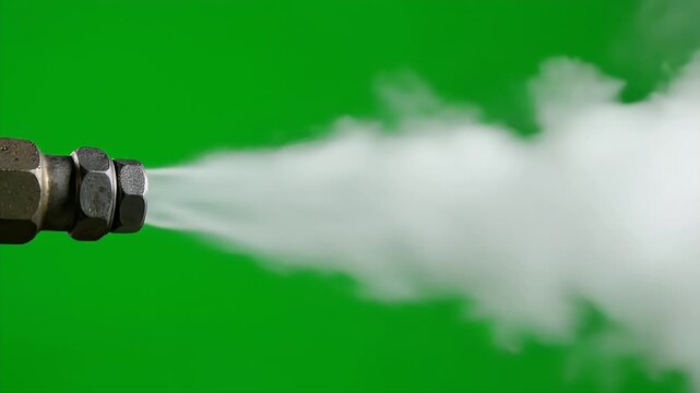 Valve Nozzle Emitting Steam in Bright Industrial Scene