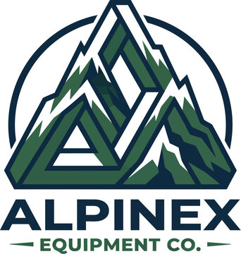 Geometric mountain peak logo design in grayscale a modern vector illustration for branding