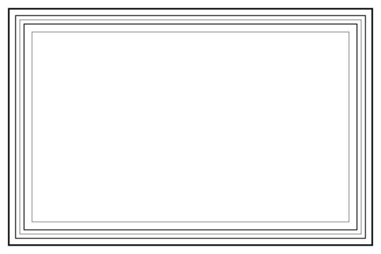 Minimalist rectangular border line frame design template for certificate invitation card page header