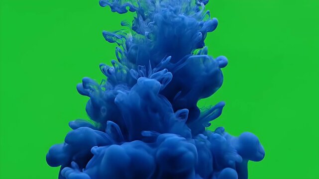 Abstract Object Rising in Bright Green Studio
