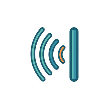 Proximity sensor signal icon with waves and bar.