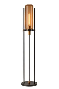 Modern industrial floor lamp with elegant smoked glass lighting