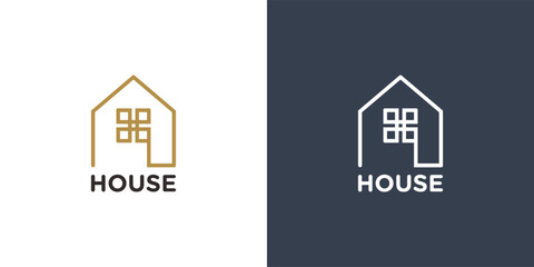 Fototapeta premium Minimalist house logo design with modern style and simple concept.