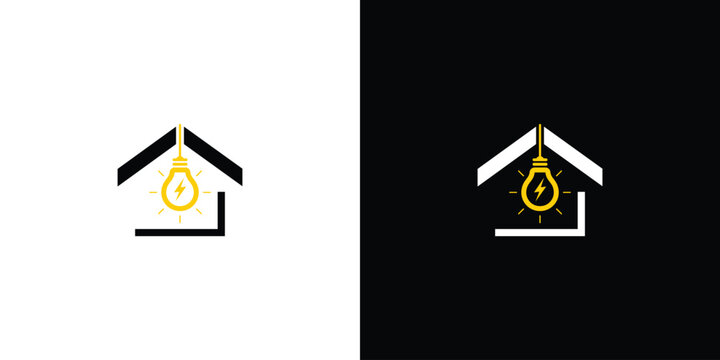 Smart Home Logo Design with Light Bulb and House Symbol.