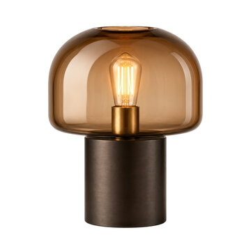 Modern smoked glass table lamp with elegant contemporary lighting design