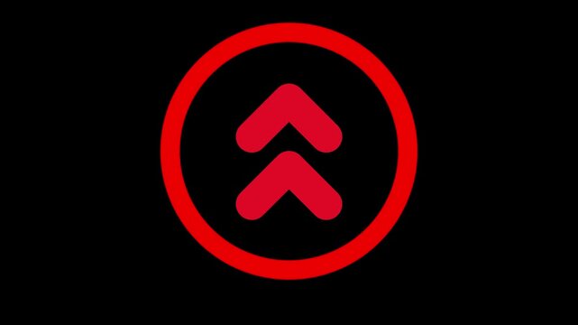 4k swipe Up direction animated arrow, Animation of sweep arrow icon on alpha channel.