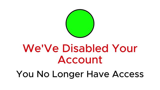 we 've disabled your account you no longer have access animation in 4k animation with alpha channel disabled account animation with screen