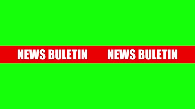 Breaking News Broadcast Lower Third Banner with Green Screen Background Editable Television Headline Overlay Loop Animation 4K