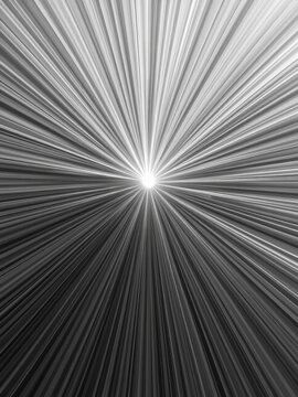 Abstract Grayscale Radial Burst Background with Bright Center and Radiating Lines, simple, visual interest