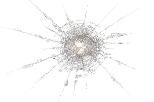 Realistic broken glass screen crack overlay PNG on transparent background