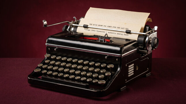 Vintage 1940s Typewriter with Typed Message on Paper