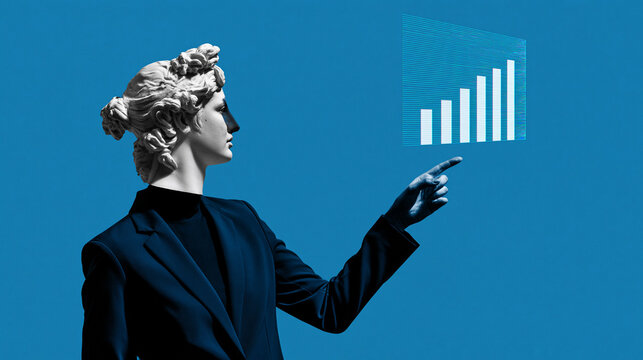 Classical Bust Presenting Growth Chart Data Analytics