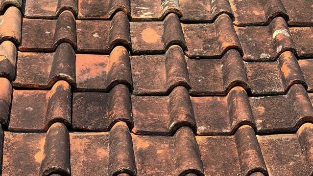 Weathered Tuscan Terracotta Roofing Background