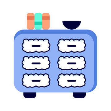 An icon design of bedside table