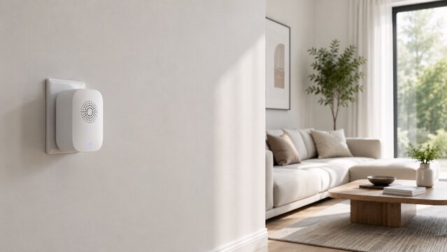 Electric mosquito repellent plug-in device and liquid refill bottle for indoor home protection.