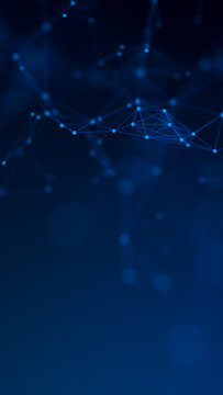 Blue Futuristic Plexus Technology Background with Abstract Connected Dots, Digital Network Connection and Innovation Concept