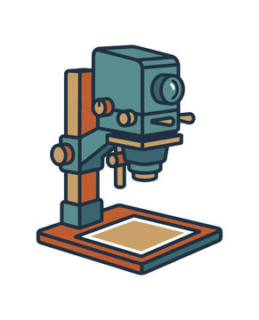 Vintage photographic enlarger device illustration