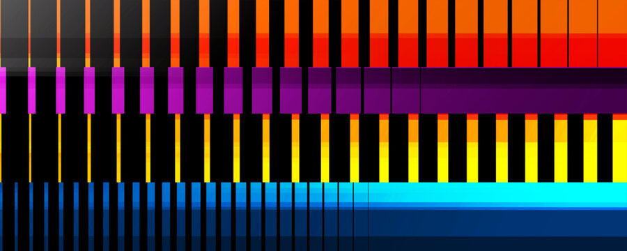 Abstract Geometric Pattern with Colorful Vertical Stripes and Dynamic Optical Illusion. Transition effect. Modern Color Background for creative graphic design. Vector illustration.