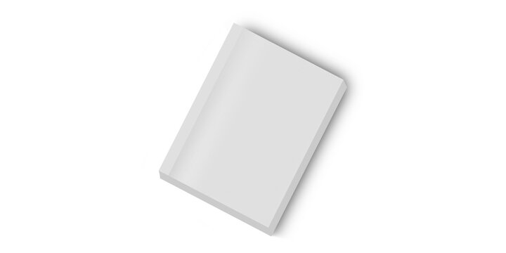 Blank White Softcover Book Mockup Standing at Angle