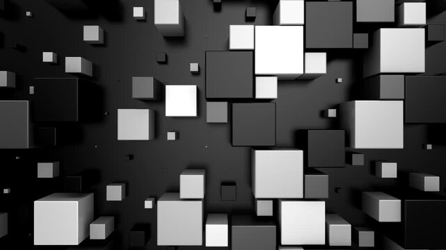 Background of Cubes. Abstract motion, loop, 3d rendering, 4k resolution
