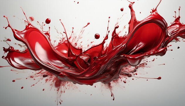 blood liquid splattered on white background