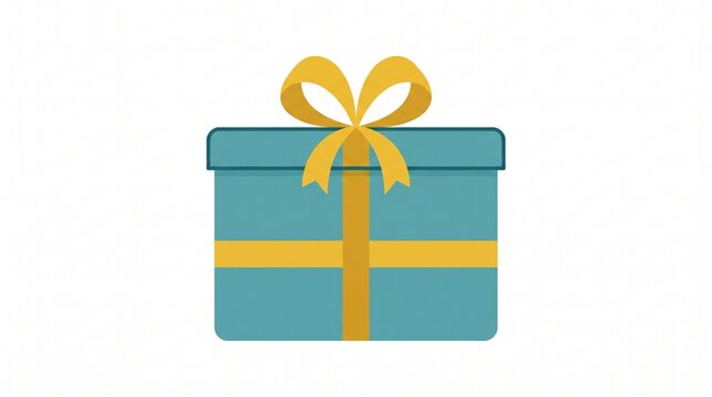 Single gift box with ribbon vector, isolated, editable EPS 10, minimal flat illustration.
