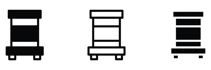WebBeehive vector icon set, bee hive box symbol for apiculture beekeeping honey farm agriculture insects nature sweet organic comb nectar honeybee production rural garden apiary, flat linear outline s © Prime Stocks