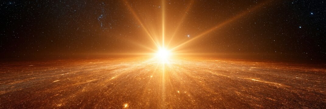 Bright Starburst Over a Glittering, Star-Filled Expanse