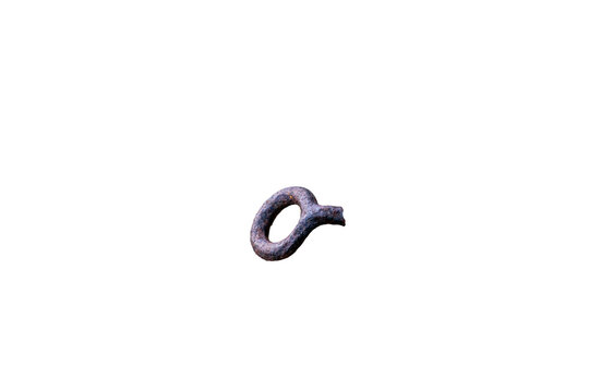 Old rusty eye bolt, isolated