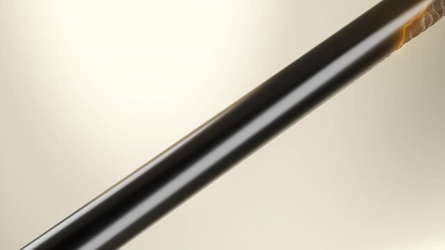 3D animation close-up of damaged hair being restored with a light glowing effect from root to tip.
