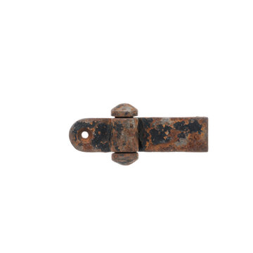 Old Rusty Metal Door Hinge with Weathered Texture