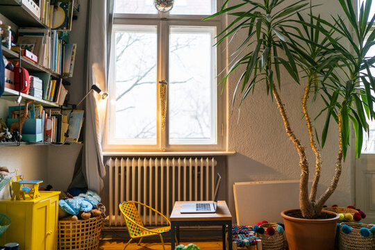 Laptop in children's room at home