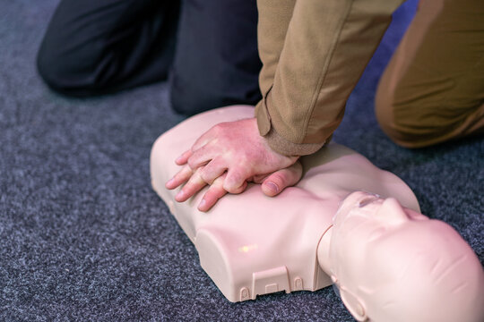 CPR Training and First Aid Practice on Medical Manikin