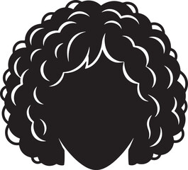 Fototapeta premium Woman african curly hair wig cartoon vector avatar icon for social media.