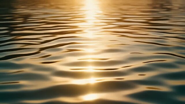Golden Sunlight Reflecting on Calm Rippling Water Surface