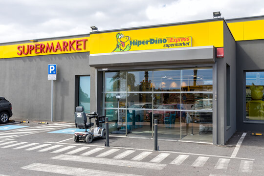 HiperDino Express Supermarket shopping in Tenerife, Spain
