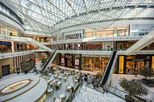 Shops inside Dubai Mall shopping center in Dubai, United Arab Emirates
