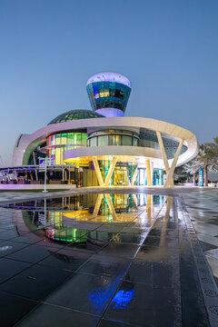 Yas Marina luxury yacht harbor in Abu Dhabi, United Arab Emirates