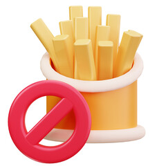 No Fast Food Prohibition 3D Illustrations